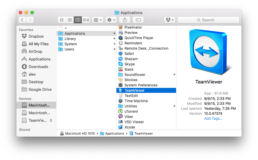 Manual uninstall teamviewer mac version